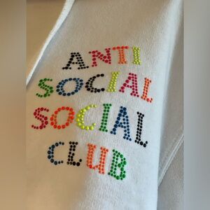 Anti Social Social Club White Hoodie with Colorful Text